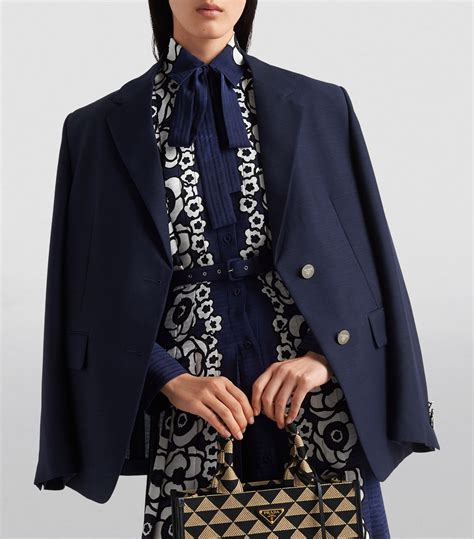 prada wool blazer|Wool and mohair blazer in blue .